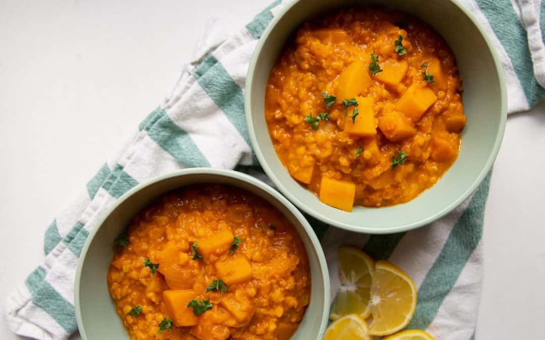 Twenty-Minute Curried Lentil and Butternut Squash Soup
