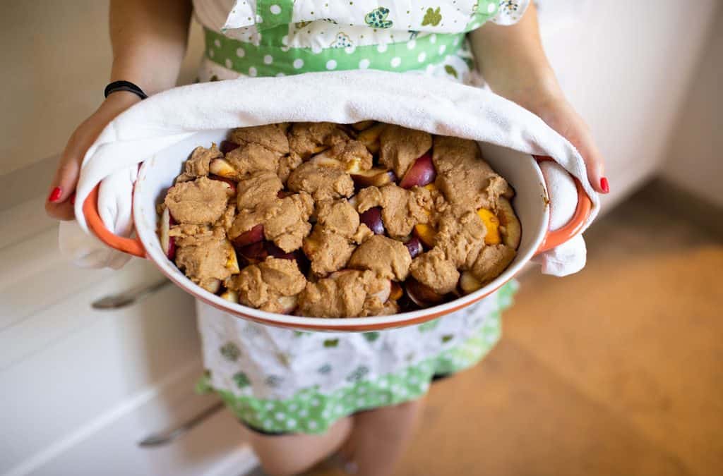 Healthier Peach Cobbler