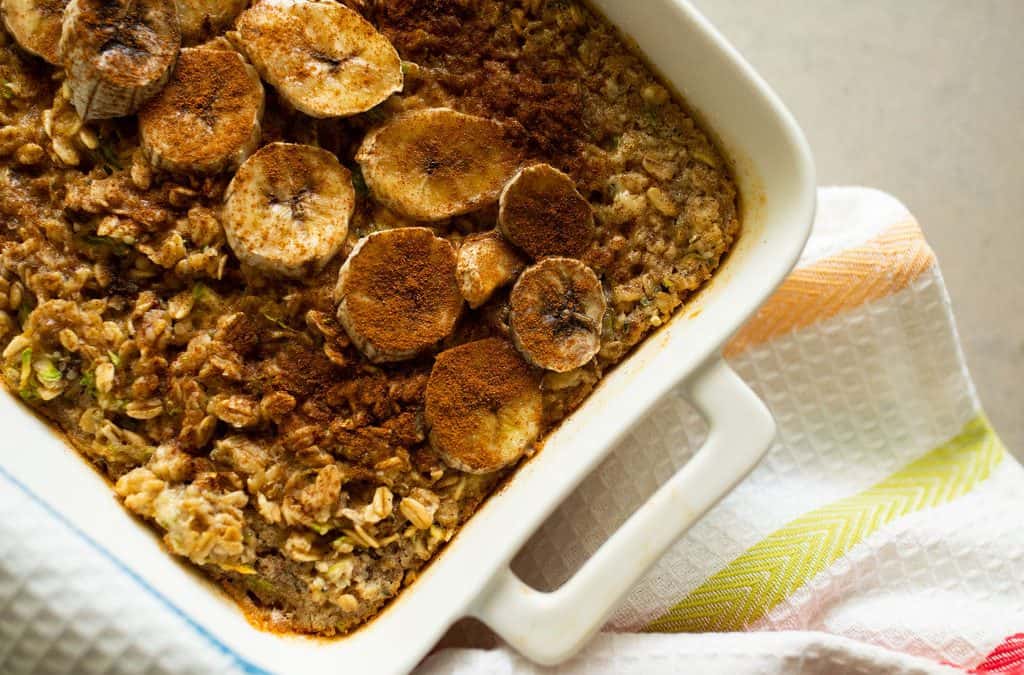 Zucchini Banana Oatmeal Bake